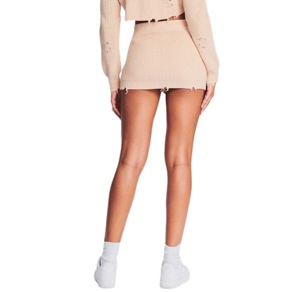 Ser.o.ya Alora Mini Skirt in Cappuccino Distressed Ripped - Picture 3 of 10